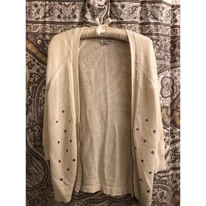 Cream Half Zip Cardigan